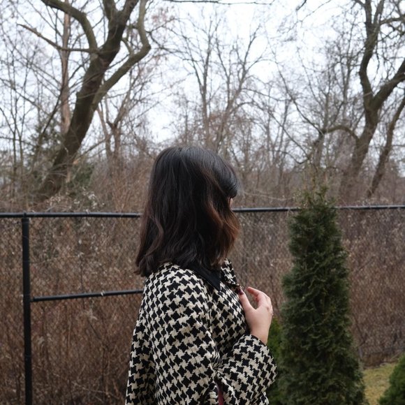 Marks & Spencer Black and White Coat (Medium) - Picture 4 of 9